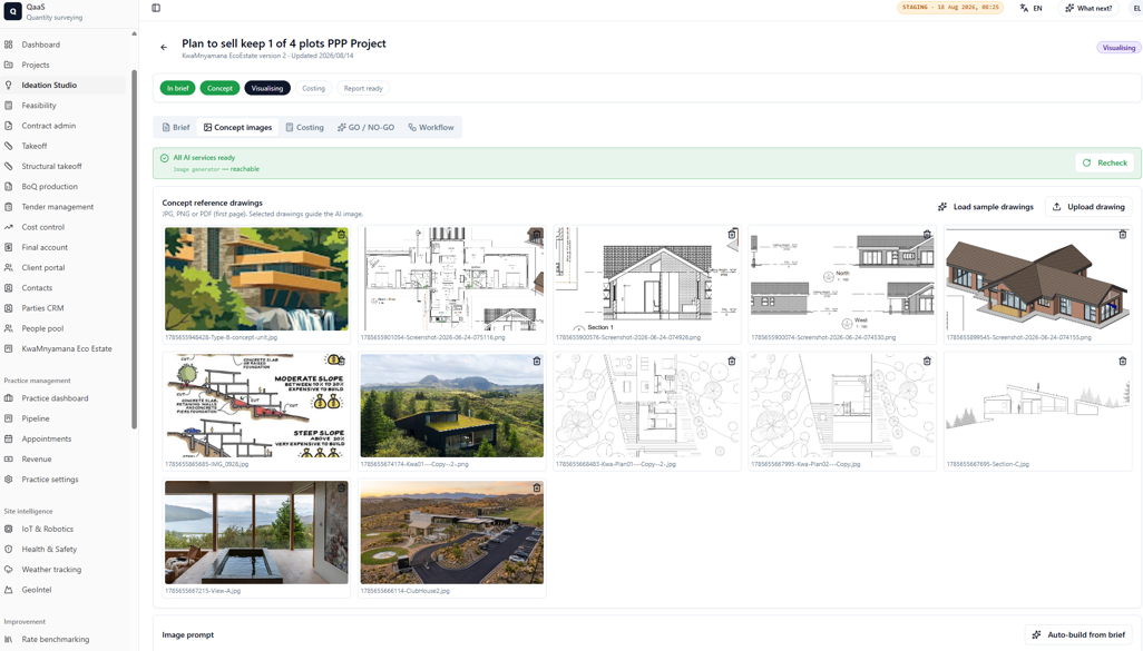 QaaS architecture — concept drawings and project documentation reference